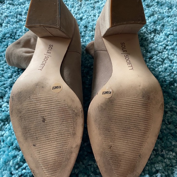 Pre-owned Sole Society tan leather pull on boots. - Picture 3 of 7